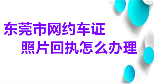 东莞市网约车证照片回执怎么办理