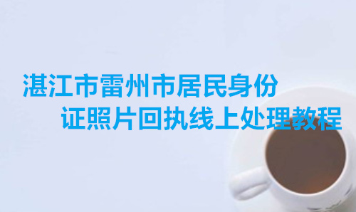 湛江市雷州市居民身份证照片回执线上办理教程