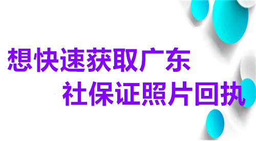 想快速获取广东社保证照片回执
